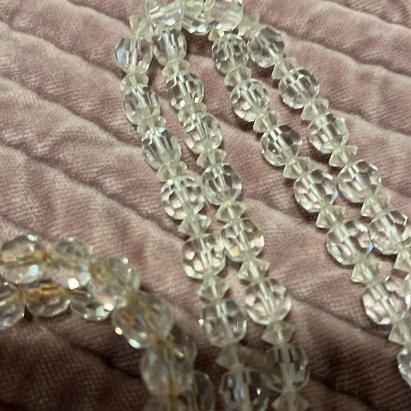 Vintage estate crystal bead choker necklace and coil bracelet - Picture 4 of 4